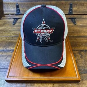 PBR StrapBack Meshback Adjustable Black & Red Hat Cap